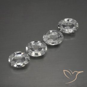 4.39 ctw White Zircon Stones, Natural Zircon in Oval Facet Shape for Sale