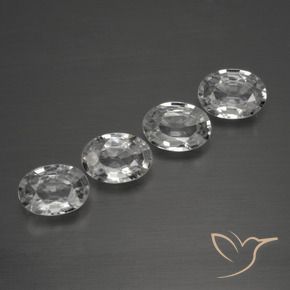 4.11 ctw White Zircon Stones, Natural Zircon in Oval Facet Shape for Sale