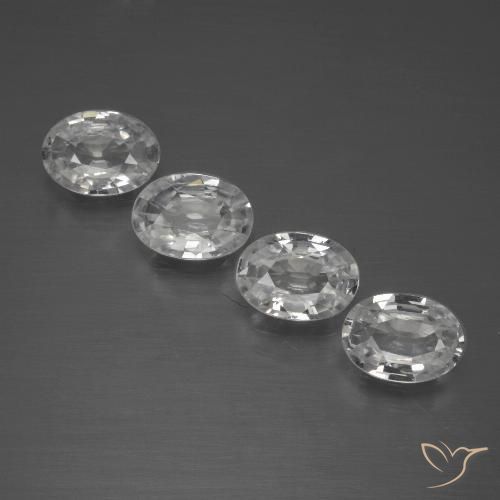 4.16ctw Natural Clear White Zircon, Oval, VVS-VS