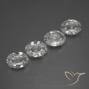 4.16 ctw White Zircon Stones, Natural Zircon in Oval Facet Shape for Sale