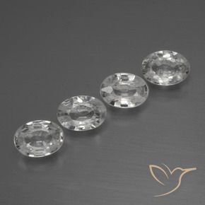 4.05 ctw White Zircon Stones, Natural Zircon in Oval Facet Shape for Sale