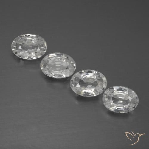 4.03ctw Natural Clear White Zircon, Oval, VVS-VS