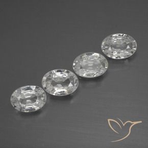 4.03 ctw White Zircon Stones, Natural Zircon in Oval Facet Shape for Sale