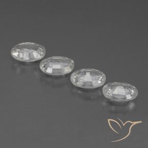 Zircon Gemstones in 7 x 5 mm (calibrated) Size for Sale, Zircon Stones in Clear White Color