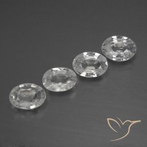 3.66 ctw White Zircon Stones, Natural Zircon in Oval Facet Shape for Sale