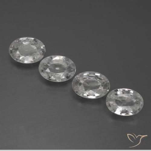 4.34ctw Natural White Zircon, Oval, VVS-VS