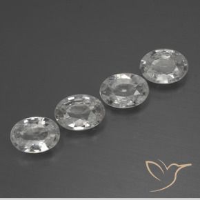 4.34 ctw White Zircon Stones, Natural Zircon in Oval Facet Shape for Sale