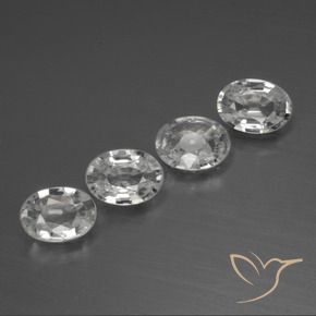 3.83 ctw White Zircon Stones, Natural Zircon in Oval Facet Shape for Sale