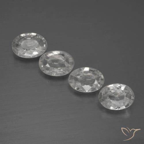 4.06ctw Natural White Zircon, Oval, VVS-VS