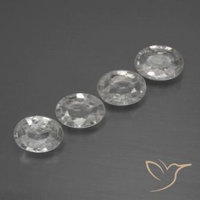 4.06 ctw White Zircon Stones, Natural Zircon in Oval Facet Shape for Sale