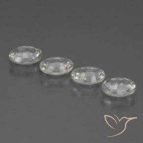 Zircon Gemstones in 7 x 5 mm (calibrated) Size for Sale, Zircon Stones in White Color
