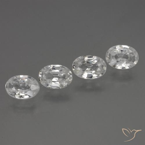 3.98ctw Natural White Zircon, Oval, VS