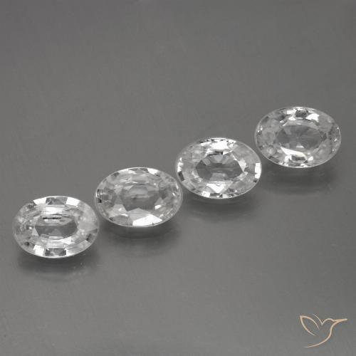4.30ctw Natural White Zircon, Oval, VVS-VS