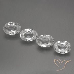 4.30 ctw White Zircon Stones, Natural Zircon in Oval Facet Shape for Sale