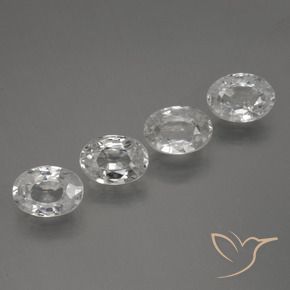 4.79 ctw White Zircon Stones, Natural Zircon in Oval Facet Shape for Sale