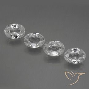 4.34 ctw White Zircon Stones, Natural Zircon in Oval Facet Shape for Sale