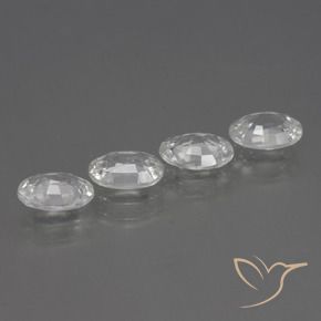 Zircon Gemstones in 7 x 5 mm (calibrated) Size for Sale, Zircon Stones in Clear White Color