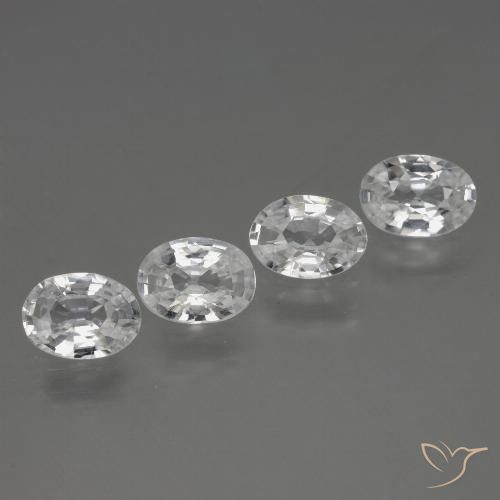4.11ctw Natural White Zircon, Oval, VVS-VS