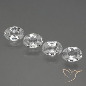 4.11 ctw White Zircon Stones, Natural Zircon in Oval Facet Shape for Sale