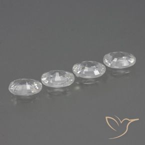 Zircon Gemstones in 7 x 5 mm (calibrated) Size for Sale, Zircon Stones in White Color