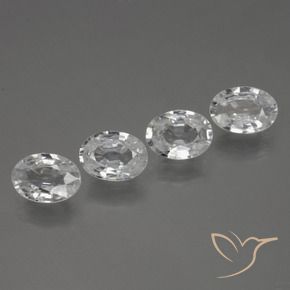 4.23 ctw White Zircon Stones, Natural Zircon in Oval Facet Shape for Sale