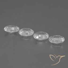 Zircon Gemstones in 7 x 5 mm (calibrated) Size for Sale, Zircon Stones in Clear White Color