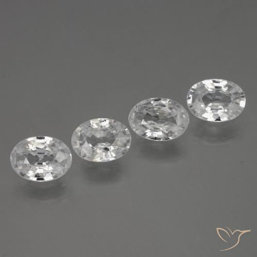 4.10ctw Natural White Zircon, Oval, VVS