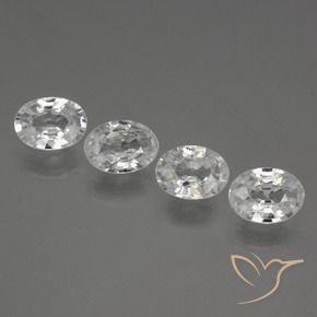 4.10 ctw White Zircon Stones, Natural Zircon in Oval Facet Shape for Sale