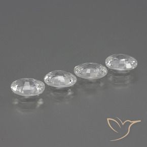 Zircon Gemstones in 7 x 5 mm (calibrated) Size for Sale, Zircon Stones in White Color