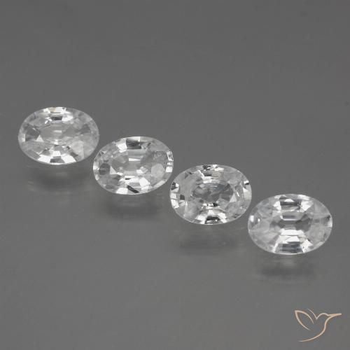 4.07ctw Natural White Zircon, Oval, VVS, Photo A