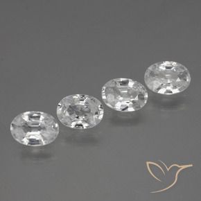 4.07 ctw White Zircon Stones, Natural Zircon in Oval Facet Shape for Sale