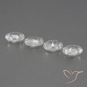 Zircon Gemstones in 7 x 5 mm (calibrated) Size for Sale, Zircon Stones in White Color