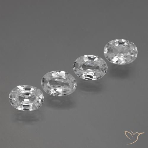 4.30ctw Natural White Zircon, Oval, VVS-VS