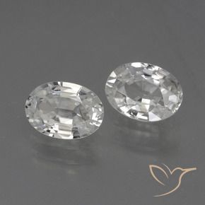 2.29 ctw White Zircon Stones, Natural Zircon in Oval Facet Shape for Sale