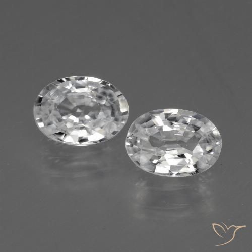 2.21ctw Natural White Zircon, Oval, VVS-VS