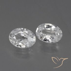 2.21 ctw White Zircon Stones, Natural Zircon in Oval Facet Shape for Sale