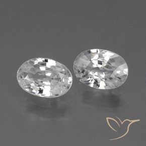 2.21 ctw White Zircon Stones, Natural Zircon in Oval Facet Shape for Sale