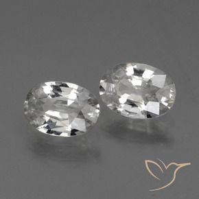 2.33 ctw White Zircon Stones, Natural Zircon in Oval Facet Shape for Sale