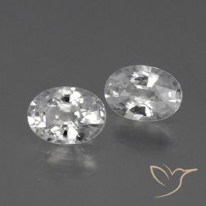 2.31 ctw White Zircon Stones, Natural Zircon in Oval Facet Shape for Sale