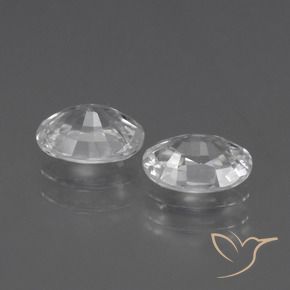 Zircon Gemstones in 7 x 5 mm (calibrated) Size for Sale, Zircon Stones in White Color