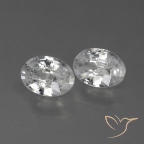 2.11 ctw White Zircon Stones, Natural Zircon in Oval Facet Shape for Sale