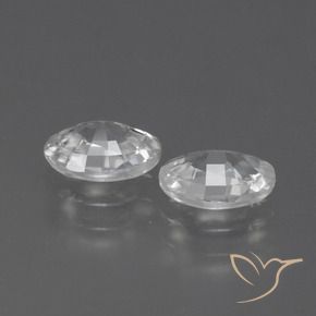 Zircon Gemstones in 7 x 5 mm (calibrated) Size for Sale, Zircon Stones in White Color