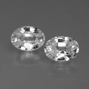 White Zircon Gem - 1.3ct Oval Facet (ID: 441064)