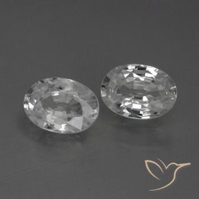 2.38 ctw White Zircon Stones, Natural Zircon in Oval Facet Shape for Sale