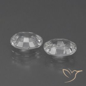 Zircon Gemstones in 7 x 5 mm (calibrated) Size for Sale, Zircon Stones in White Color