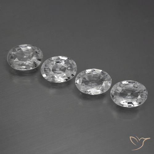 4.00ctw Natural Clear White Zircon, Oval, VVS