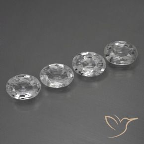 4.00 ctw White Zircon Stones, Natural Zircon in Oval Facet Shape for Sale