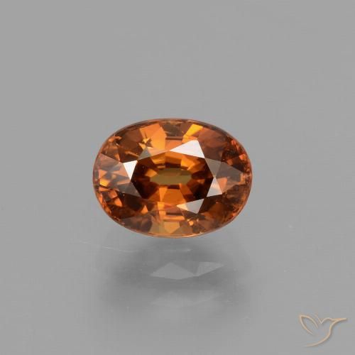 2.47ct Natural Medium-Dark Orange Zircon, Oval, VS