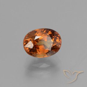 2.47 ct Orange Zircon Stone, Natural Zircon in Oval Facet Shape for Sale