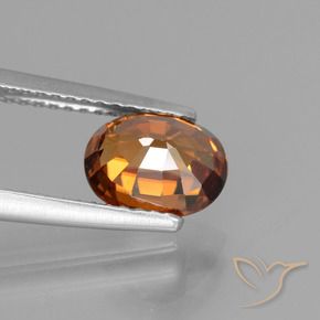 Zircon Gemstone in 8 x 6 mm (calibrated) Size for Sale, Zircon Stone in Medium-Dark Orange Color